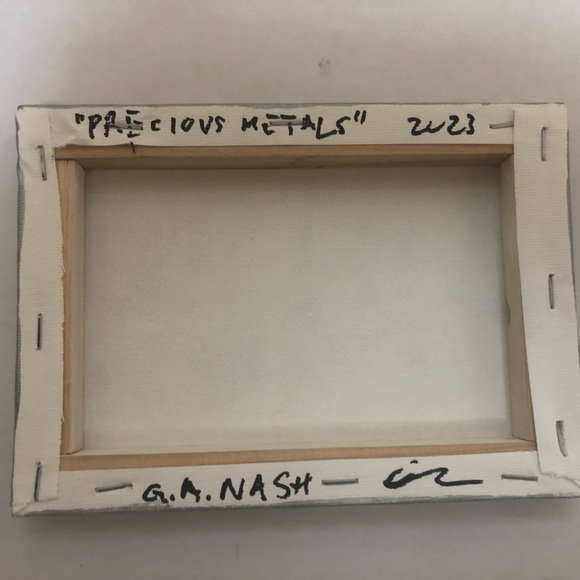 Original 5”x7” acrylic on canvas: “Precious Metals” - Picture 2 of 2